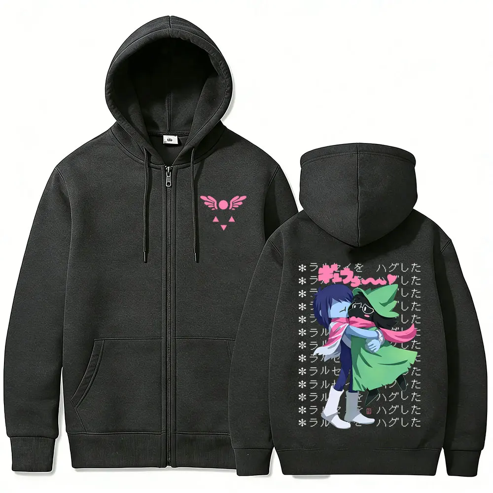 Spiel Deltarune Ralsei Kris Zipper Hoodie Herren Casual Humor Harajuku Zip-Up Jacke Unisex Langarm Oversized Zip-Up Sweatshirt – Detail 5