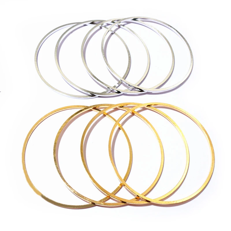 10pcs 60mm Brass Closed Ring Earring Wires Big Hoops Pendant Connectors Rings For DIY Jewelry Making Supplies Accessories