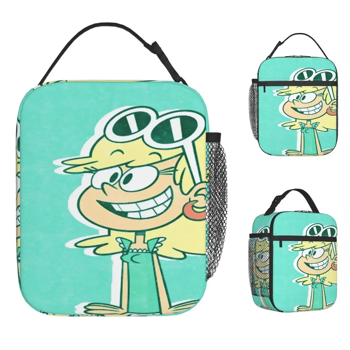 Bolsa de almuerzo de dibujos animados familiar L-loud Houses para fiambrera con estampado Unisex, bolsa refrigeradora de oficina bonita, bolsas térmicas Oxford portátiles para el almuerzo