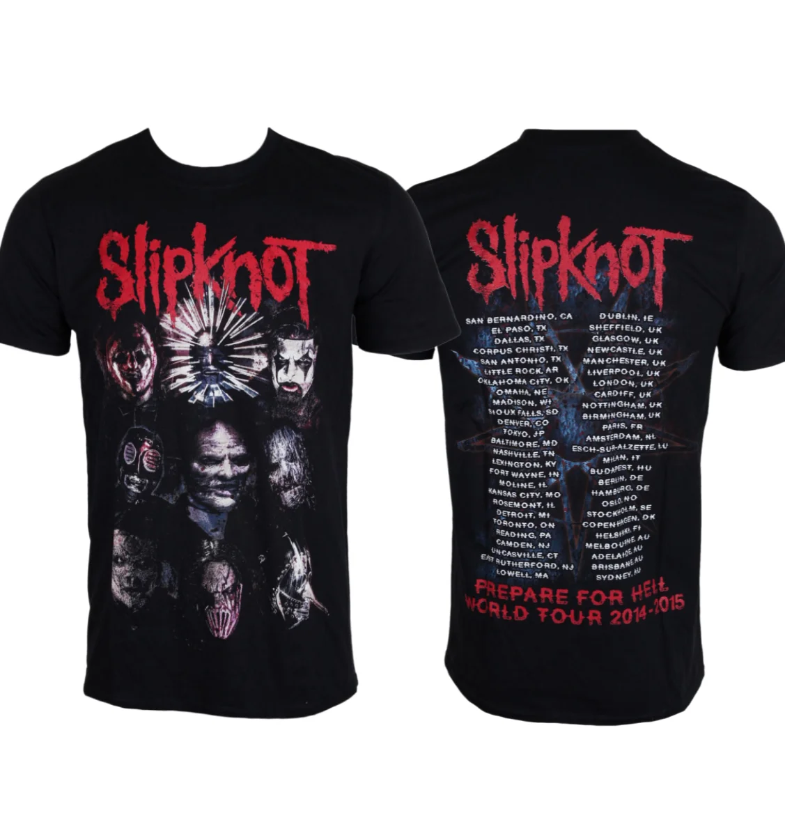 Slipknot Prepare for Hell Pattern Printed T-Shirt Unisex 100% Cotton Tee, Nu Metal Band Street Casual Retro Style Top