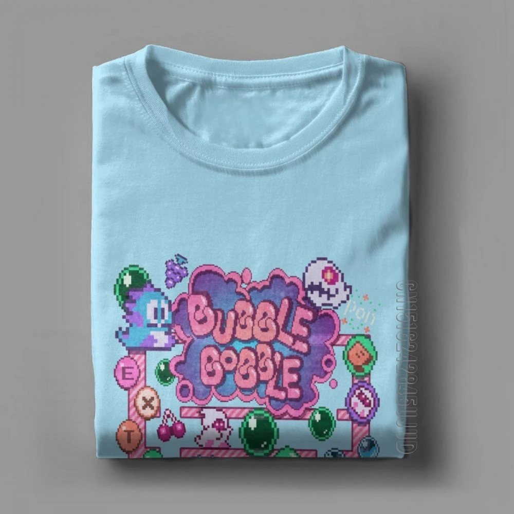 تي شيرت رجالي فقاعة مزركشة تي شيرت موضة الذكور تيز 100% القطن اليابانية لعبة فيديو لطيف Kawaii ألعاب القمم س الرقبة جديد وصول