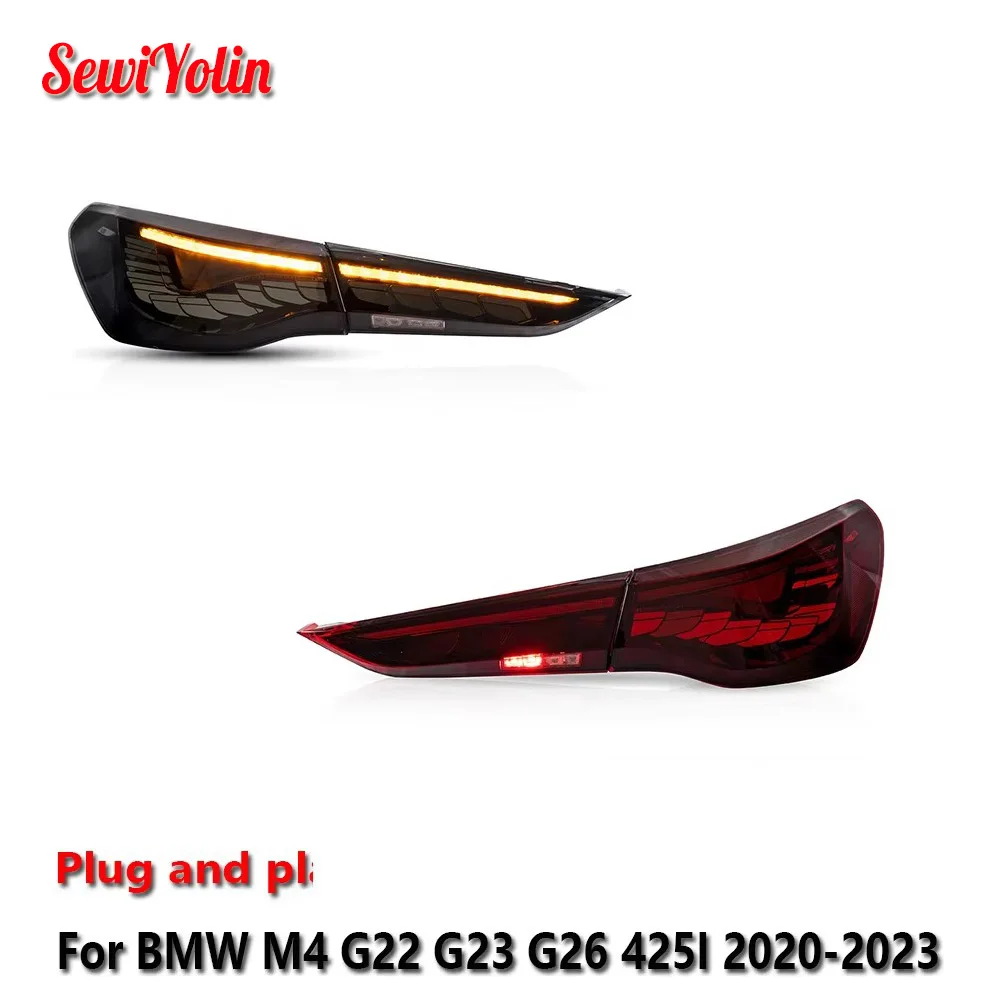 Car LED Tail Light Accessories For BMW M4 G22 G23 G26 425I 2020-2023  Auto Rear Fog DRL Brake Turn Signal Lamp Plug and Play