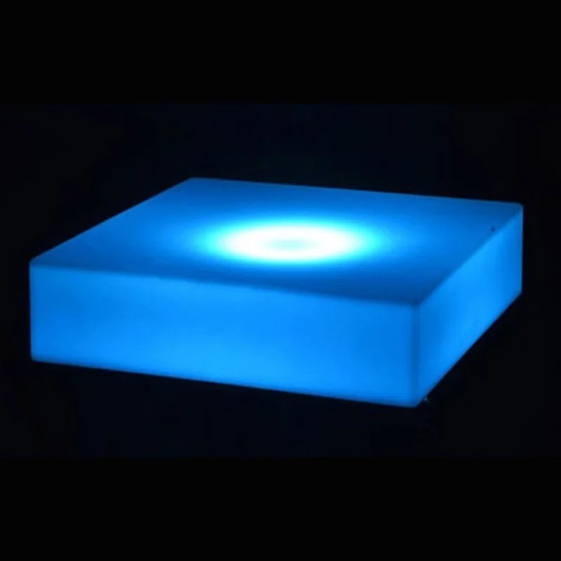 Rechargeable LED Bar Table, PE Material Square Tray, LED Furniture, Party,SK-LF23, L60 * W60 * H13cm