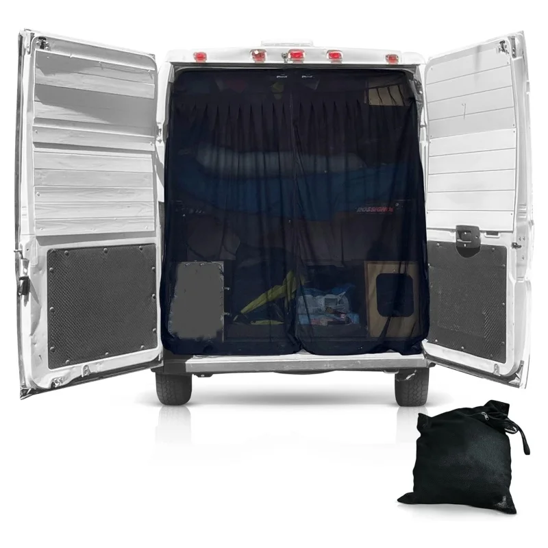 

Universal Rear Door Flyscreen Mosquito Net With Center Zipper Closure Insect Screen Mosquito/Fly Screens Net For RAM PROMASTER