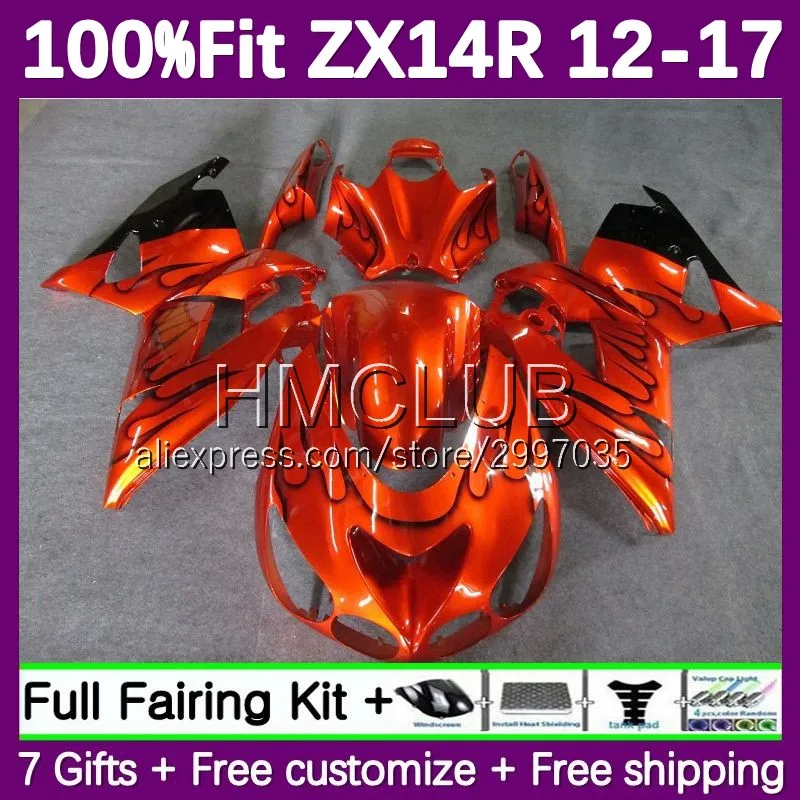 OEM Fairing For KAWASAKI NINJA ZX 14R ZX-14R ZZR1400 121No.26 ZX14R orange stock 12 13 14 15 16 17 2012 2013 2014 2015 2016 2017