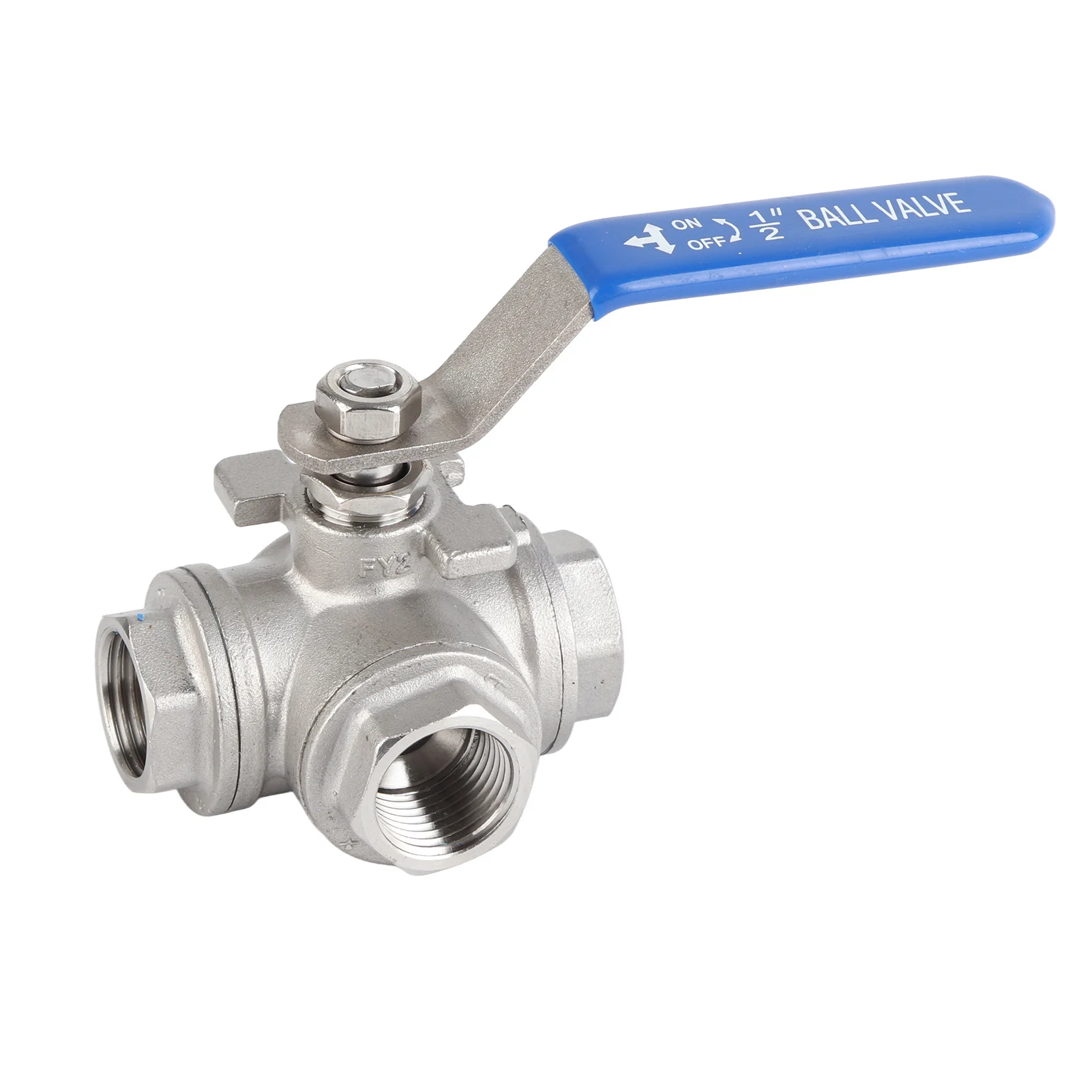 

DN15 Ball Valve Three way Valve Stainless Steel SUS304 Pipe T Port Ball Valve Three Way Type Female Thread DN15 Pipe Ball Valve