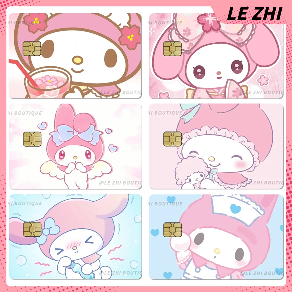 

Kawaii Sanrio My Melody Diy Credit Debit Card Party Sticker Creative Cartoon Pink Waterproof Small Chip Protective Skin Sticker