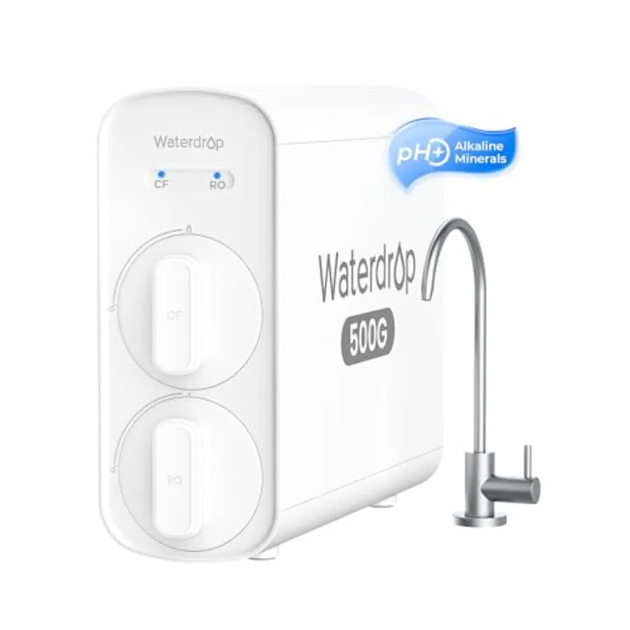 

Система обратного осмоса G5P500A с щелочным минеральным фильтром pH+, сертифицированная NSF/ANSI 58 и 372, 8-ступенчатая, 500G RO