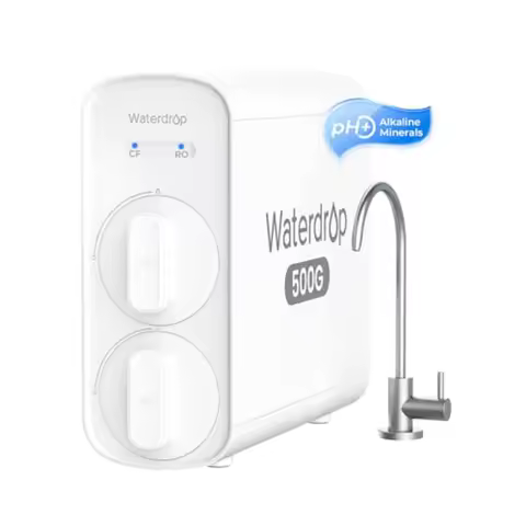 G5P500A Alkaline Mineral pH+ Reverse Osmosis Water Filter NSF/ANSI 58 and 372 Certified 8 Stage Reverse Osmosis System 500G RO