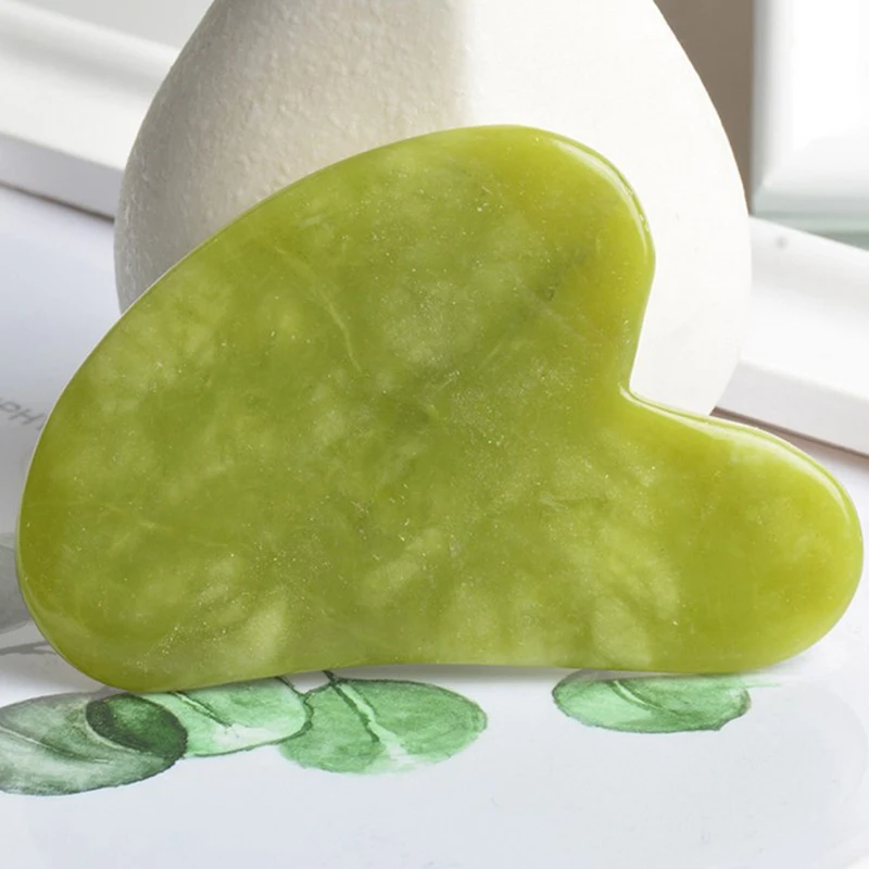 1 unidad de herramienta de masaje de tablero Gua Sha de SPA para el cuidado del cuerpo de Jade Facial Guasha Natural