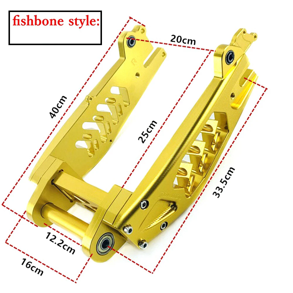 Tylne ramię wahadłowe do skuterów elektrycznych 3D CNC Stop aluminium Wydrążony płaski widelec Fishbone do Niu N1 N1S NGT NQI Modify