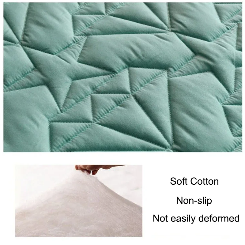 Six Sided Thickened Bedspread Cotton Padded Full Coverage Plush Full Queen King Size Bed Mattress Cover with Four Zippers