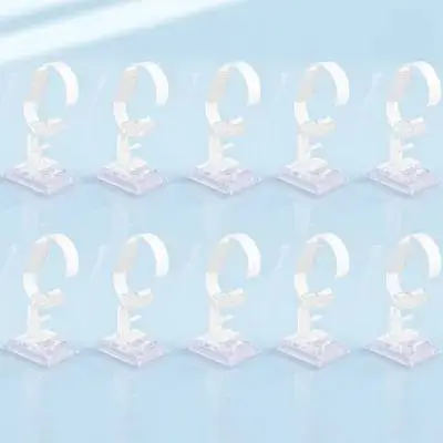 10Pcs Einstellbare Kunststoff Uhr Display-ständer C Ring Halter Armband Schmuck Rack Uhr Lagerung Display Regal Armbänder Halter