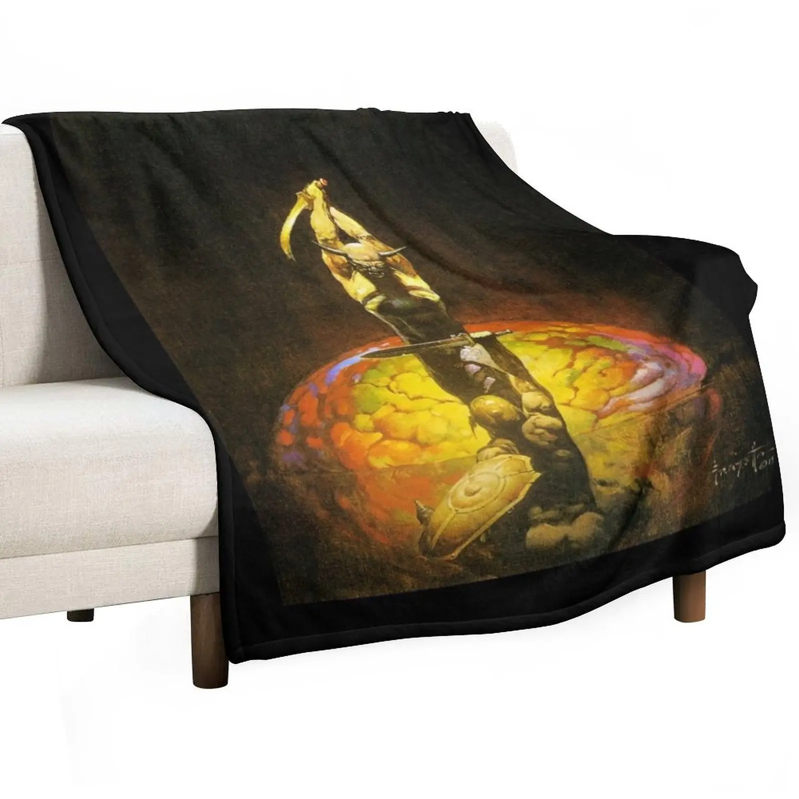 

Frank Frazetta Throw Blanket Tourist Picnic Blankets