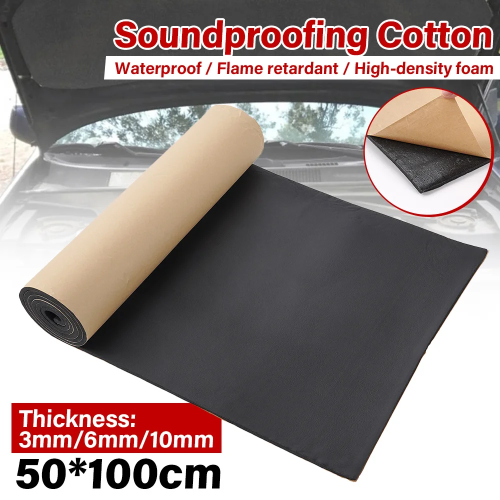 

Car Sound Proofing Deadening Mat 3mm 50x100cm Car Acoustic Foam Floor Tailgate Sound Insulation Deadener Mat