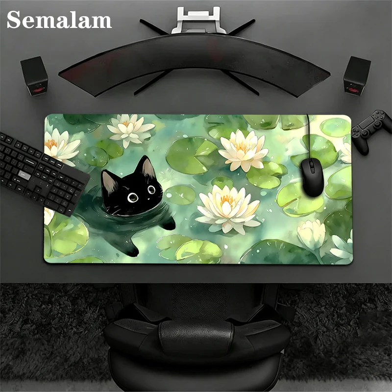 

Cute Cartoon Cat Mouse Pad Large Size Desk Mat Kawaii Design Smooth Surface Non-Slip Base For Girls Office Gamer PC Laptop Decor