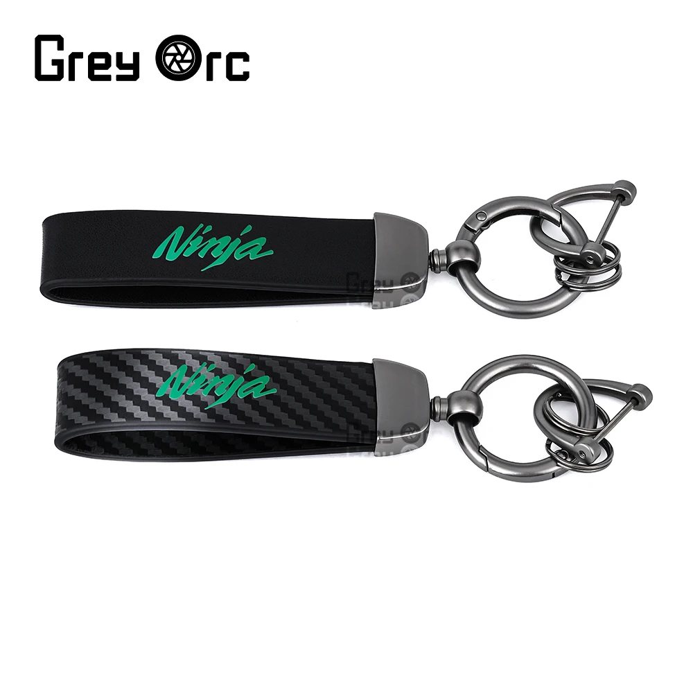 Motorcycle Keychain Personalized Leather Key Chain Splicing Waist Hanging Key Ring For KWASAKI NINJA 250 300 ZX10R ZX12R ZX14R