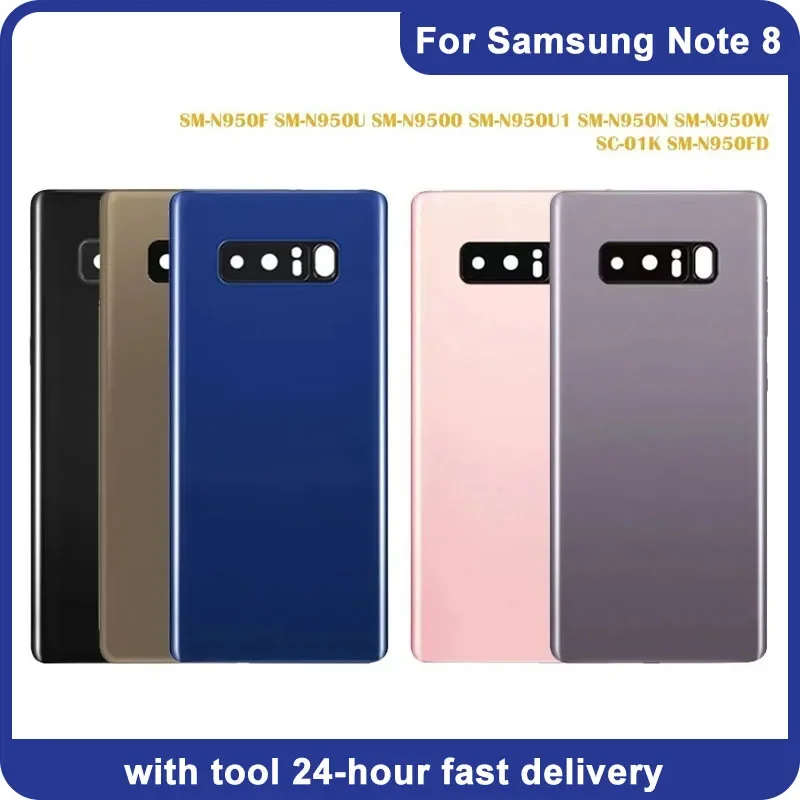 

Для SA Galaxy Note 8 N950 N950F задняя крышка аккумулятора задняя дверь стеклянная панель корпус клей замена + логотип объектива камеры