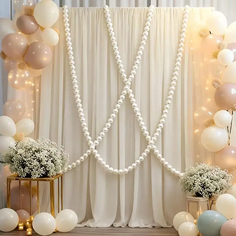 DIY Simulierte Große Perlenkette Hängende Girlande für Hochzeit Geburtstag Heimdekoration Brautparty Foto-Requisiten Weihnachten