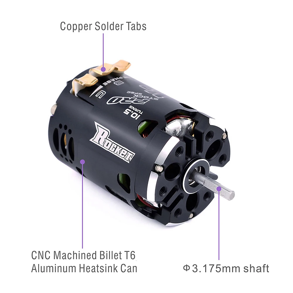 Hobbywing QUICRUN 10BL120 120A ESC w/Rocket 540 V3 4.5T  Motor Sensored Brushless Combo for Competition 1/10 1/12 F1 RC Car