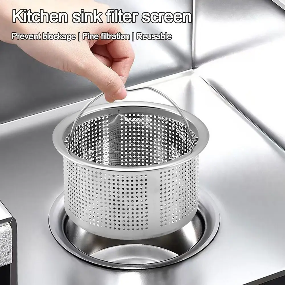 

Сетчатый фильтр для раковины из нержавеющей стали, антиблокирующая круглая форма, сливная пробка, сетчатый уловитель волос, уловитель мусора