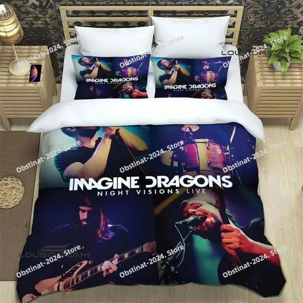 

Rock Band Imagine Dragons Bedding Set Print With Pillowcase Bed Duvet Cover Soft Single Double Queen Super King Size Luxury Gift