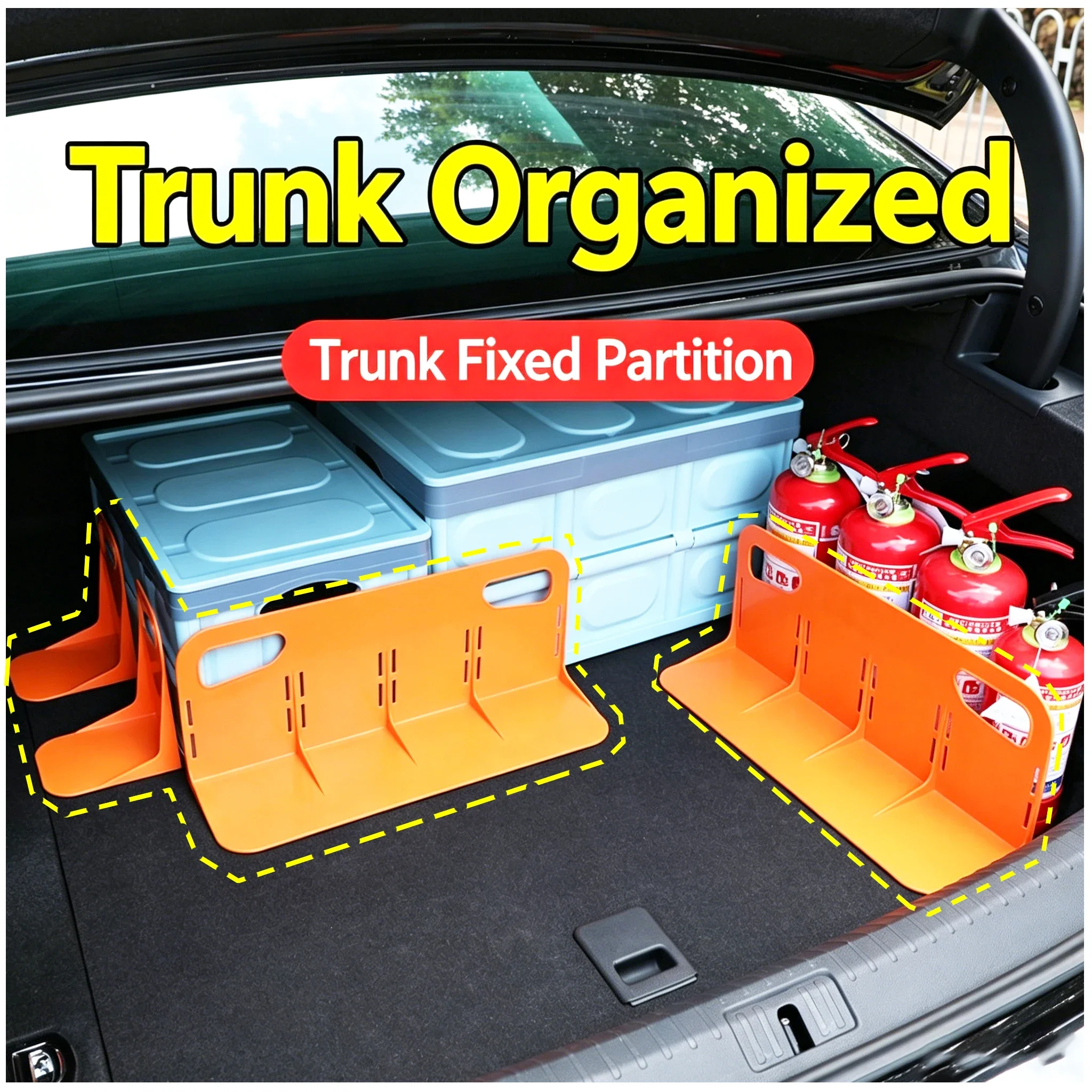 Multifunctional Car Back 2/1pcs Auto Trunk Organizer Rack Luggage Box Stand Shake-proof Fence Storage Holder Tools