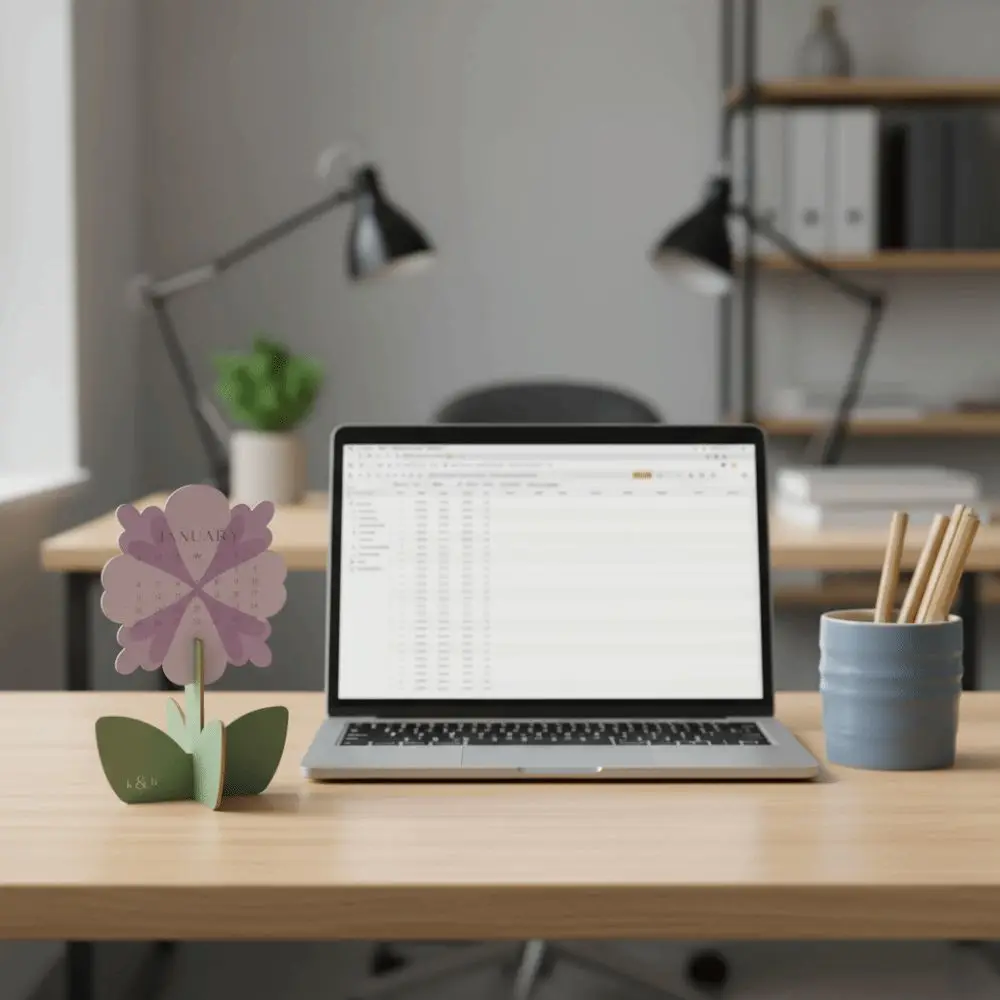 Nuovo Mini 2026 Calendario da tavolo Fiore portatile Puzzle Calendario Programma Mark Pianificatore Accessori da scrivania per ufficio