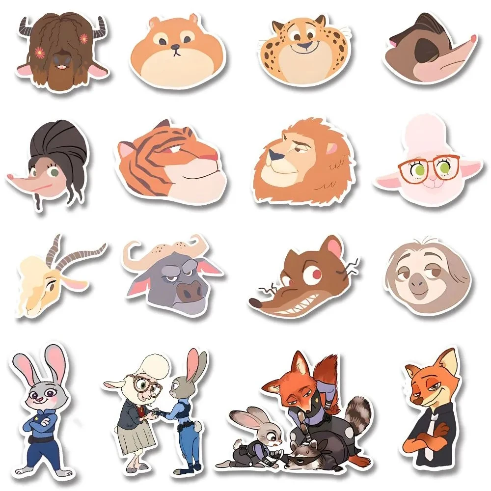 10/30/58pcs Funny Disney Anime Movie Zootopia Stickers Cute Cartoon Kid DIY Sticker Toy Phone Water Bottle Diary Graffiti Decals