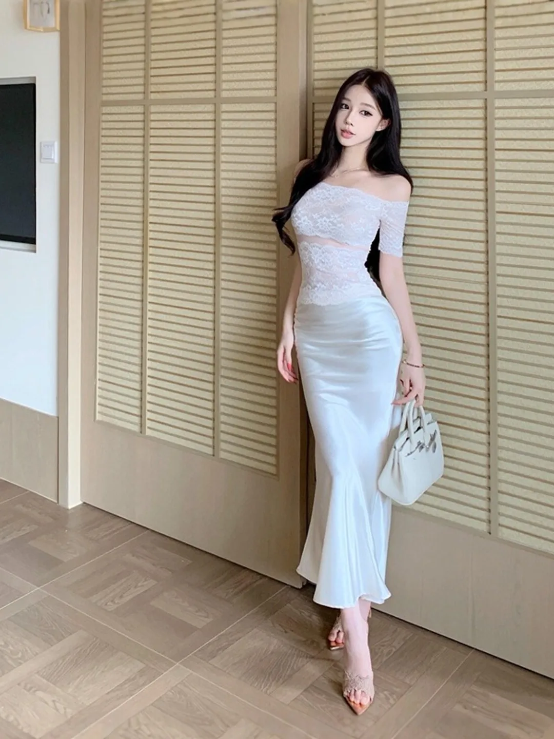

Sexy Pure Desire Hot Girl One Shoulder Bodycon Skirt Set Two Piece Suit Summer Fashion Outfit Short Sleeve Comfortable Cotton