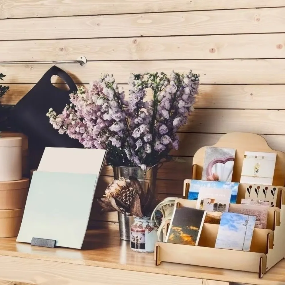 

New Wooden Desktop Display Rack Multi-Purpose Multilayer Storage Shelf Storage Stand Photos Display