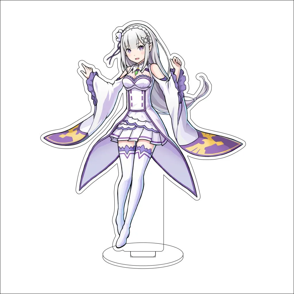 16CM Anime Re:ZERO Starting Life in Another World Rem Emilia Ram Natsuki Subaru Beatrice Cos Acrylic Figure Stand Ornaments Gift view 3