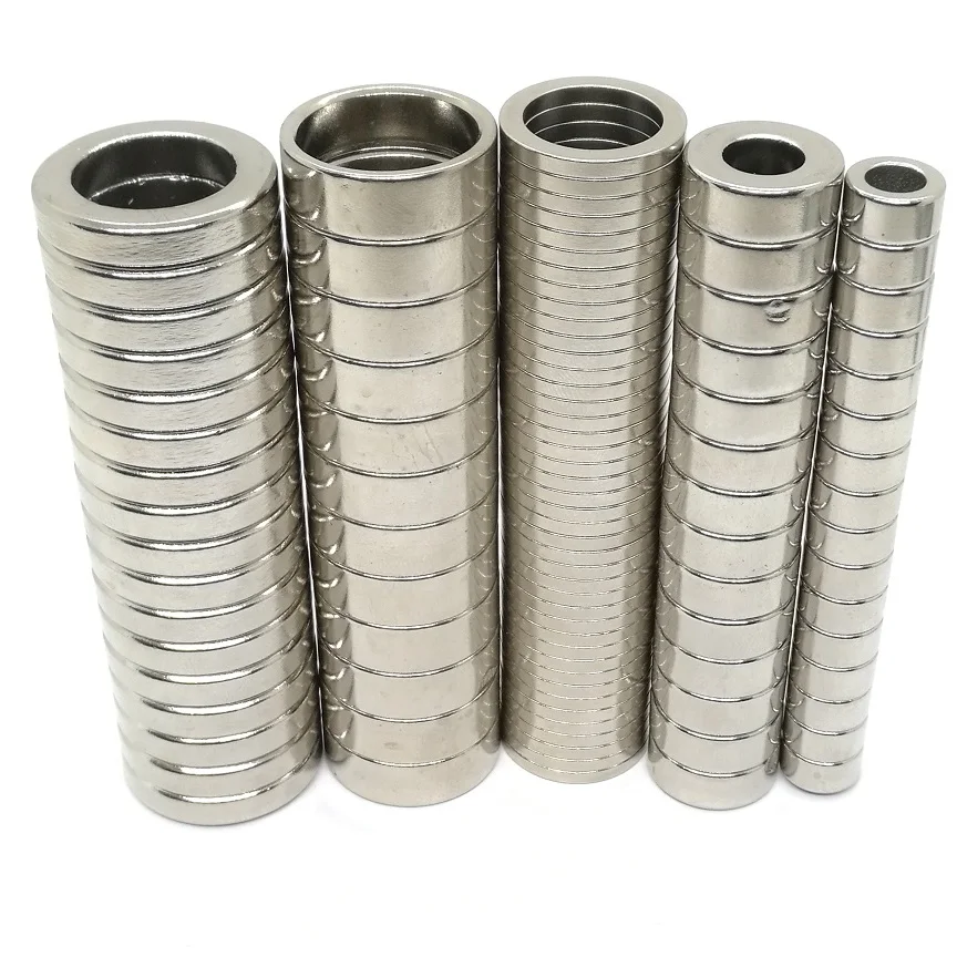 10PCS/LOT N35 Ring NdFeB Magnet Dia 10-25 Thickness 2-7 Strong Round Rare Earth Permanent Neodymium With Hole 6-20