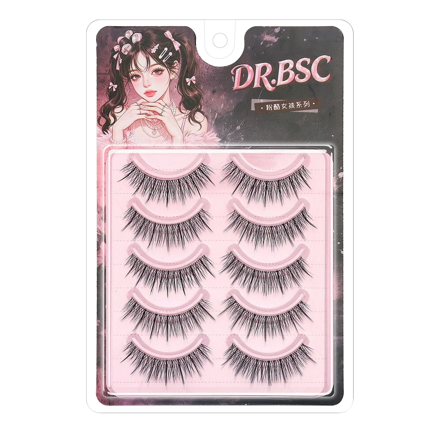 False Eyelashes Synthetic Fiber Manga Lashes Matte Finish C Curl 9-13mm for Daily Eye Makeup Beginners Natural Look