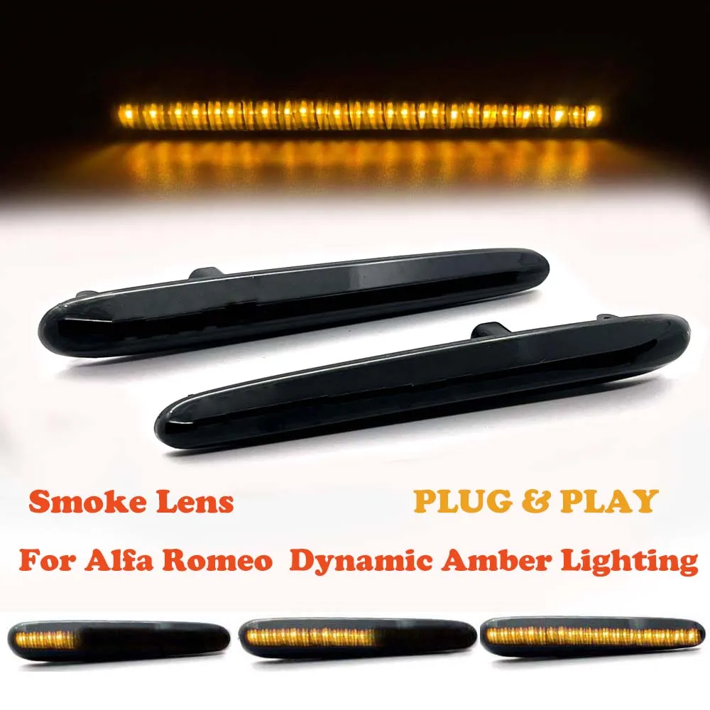 

2Pcs Dynamic Amber LED Side Marker Lights Turn Signal Car Blinker For Alfa Romeo Giulietta 940 Veloce 2010-2021 Sprint 2010-2016