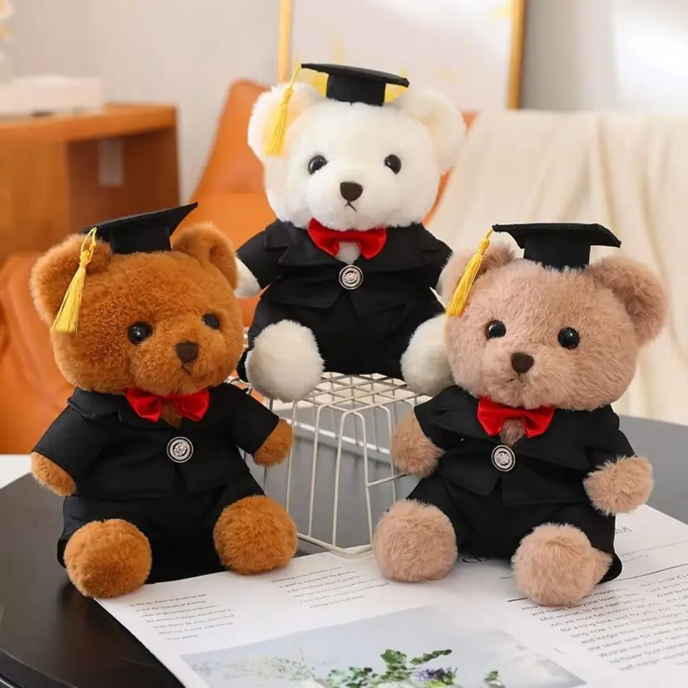 Stuffed Toy Doctor Cap Graduation Bear Doll Cartoon With Doctorial Hat Bachelor Bear Plush Toy 23cm Sitting