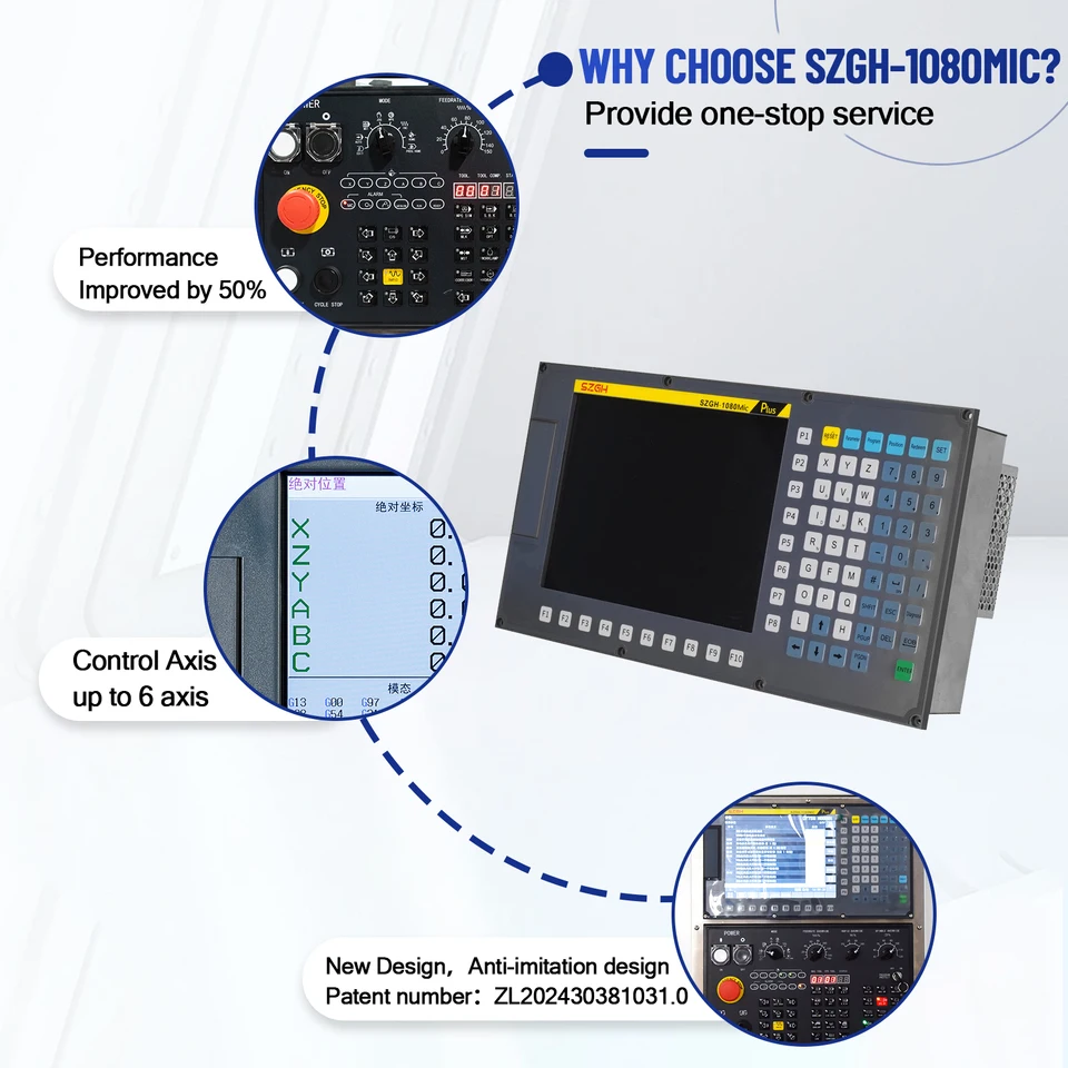SZGH-1080MIC 4-Axis CNC Milling EtherCAT Controller High Precision