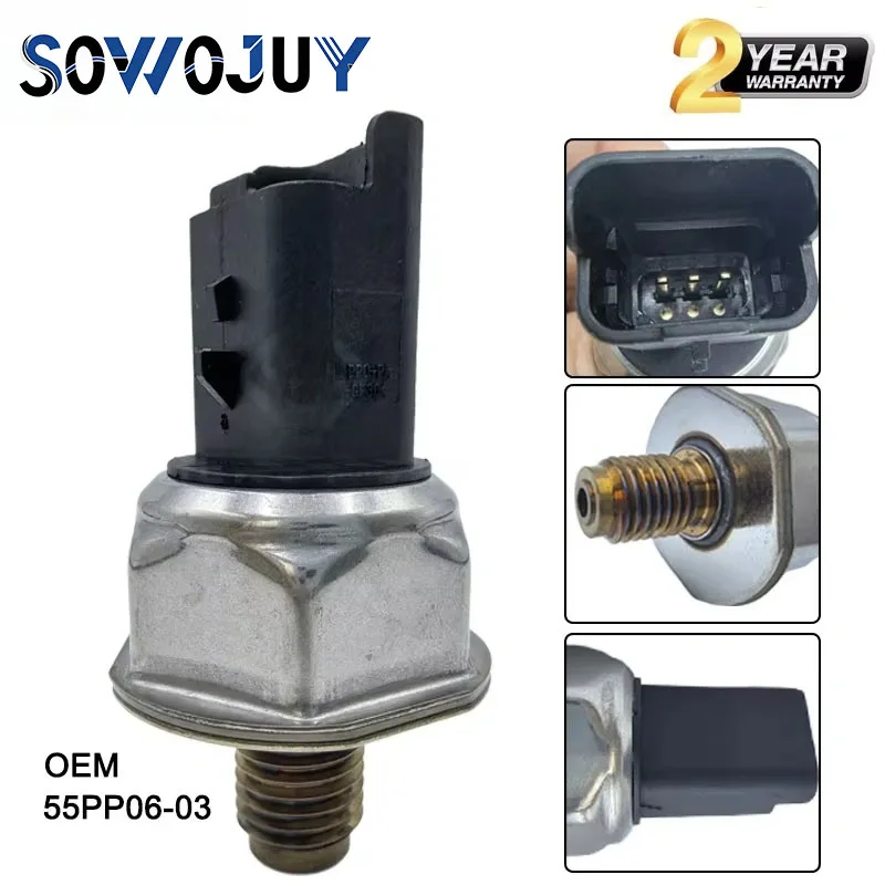 55PP03-02 55PP06-03 85PP34-03 Fuel Rail Pressure Sensor For Delphi Common Rail System Ford Focus Peugeot 308 Citroen C4 Renault