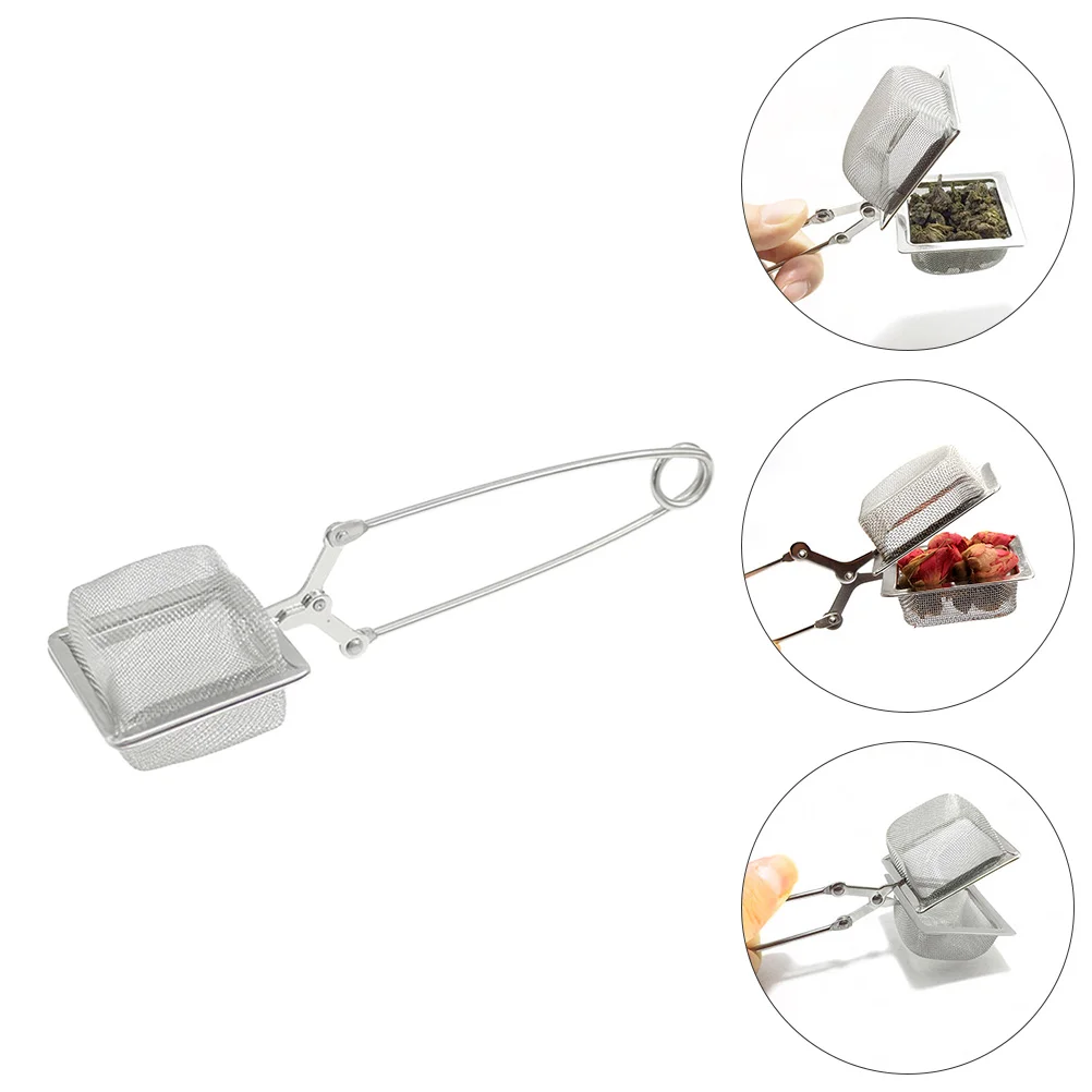 4 Pcs Square Tea Strainer Stainless Steel Filter Cup Ball Reusable Mesh Portable Coffee Teapot