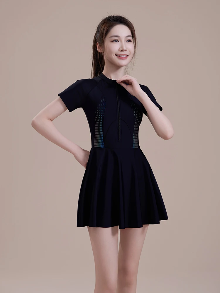 

Новый женский слитный купальник 2025 года, консервативный, для термальных источников, больших размеров, для взрослых, специальный, для гимнастики, высокоэластичный, нейлоновый