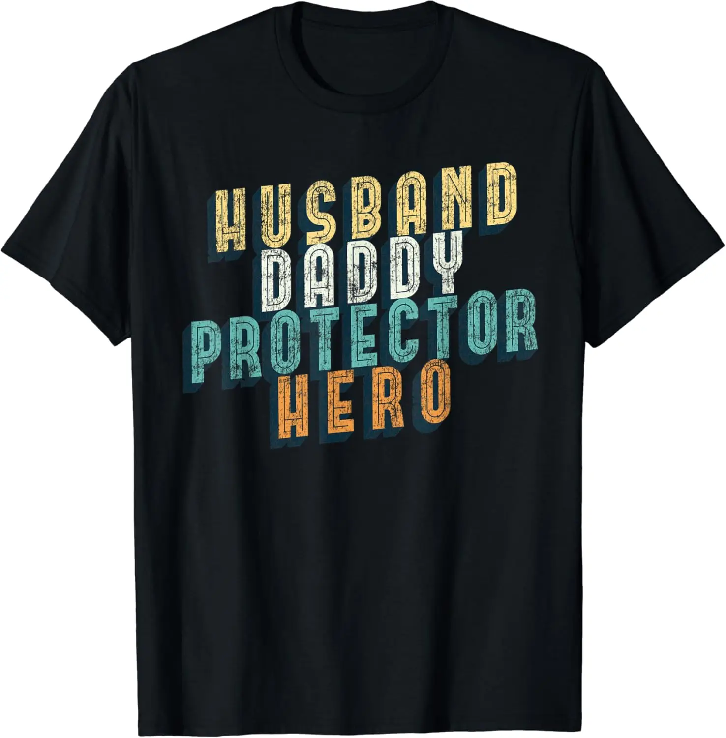 

Vintage Husband Daddy Protector Hero T-Shirt