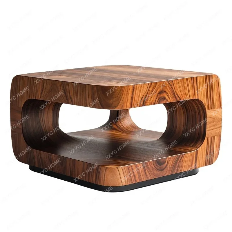 

Design sense creative solid wood coffee table small apartment living room home medieval art high-end coffee table