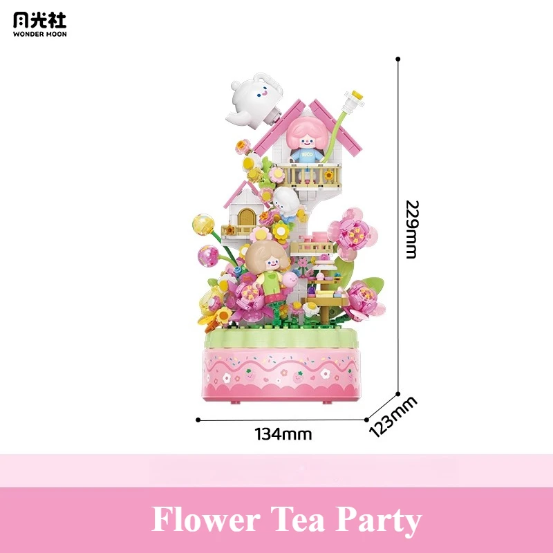 원더 문 유니콘 뮤직 박스 소형 블록 조립 DIY 퍼즐 장난감 모델 어린이 생일 선물 장난감 장식용