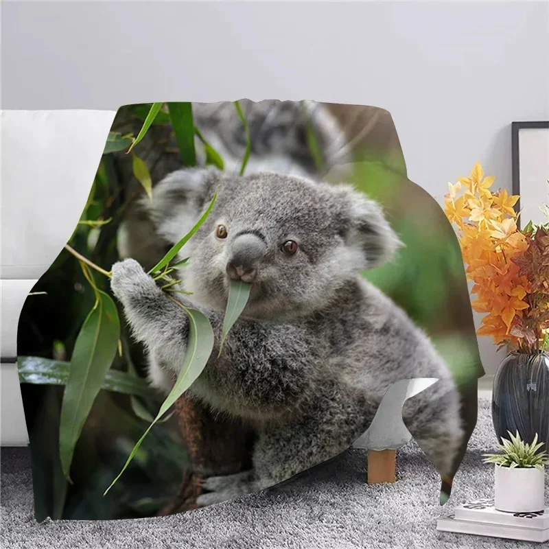 Australian Koala Bear Flannel Blankets 3D Print Fashion Sofa Travel Youth Bedding Sofa Bedspread for Plush Quilt Student Blanket