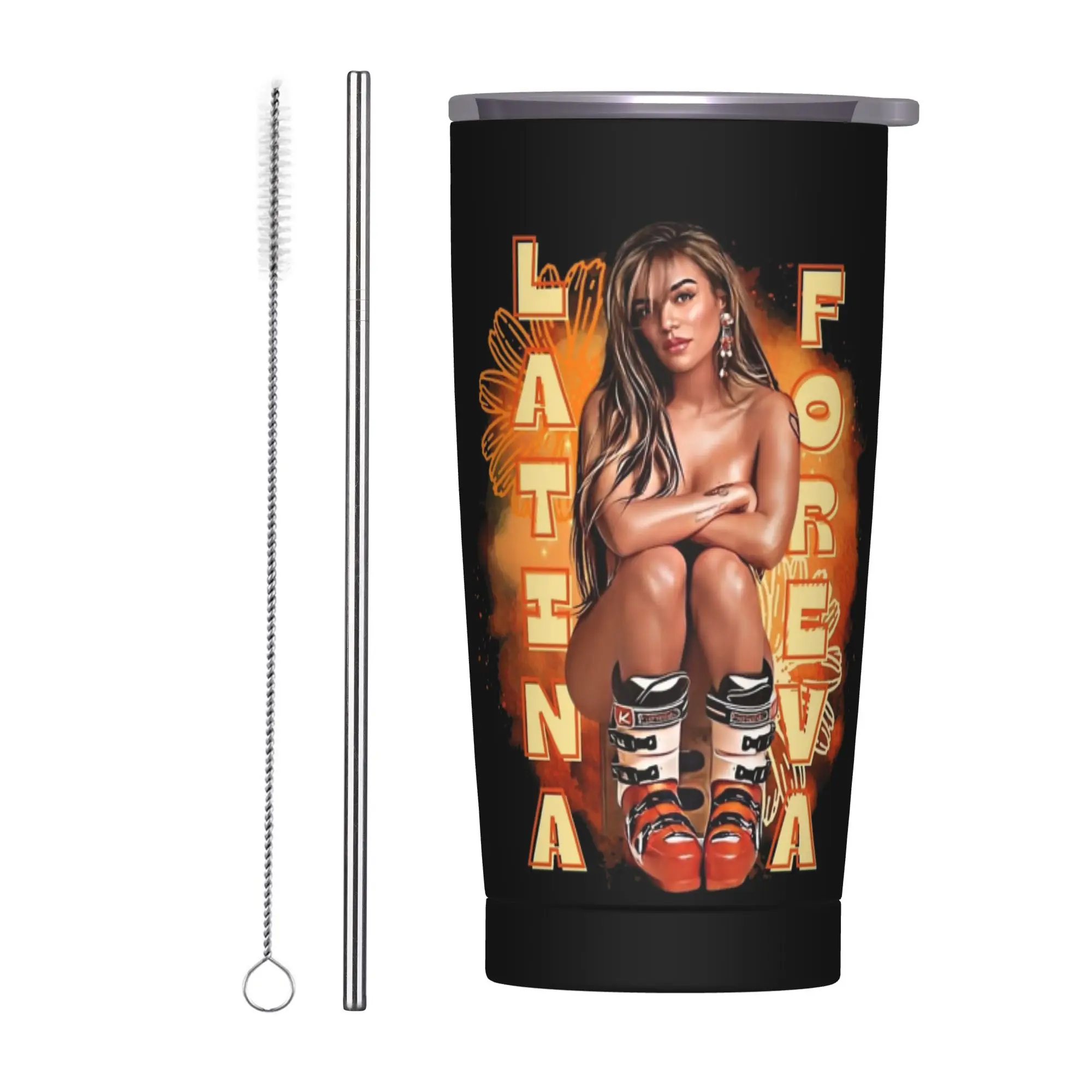 Stainless Steel Tumbler Latina Forever  Bichota Season Thermal Cups Karol G  Insulated Hot Drinks Car Mugs Travel Water Bottle