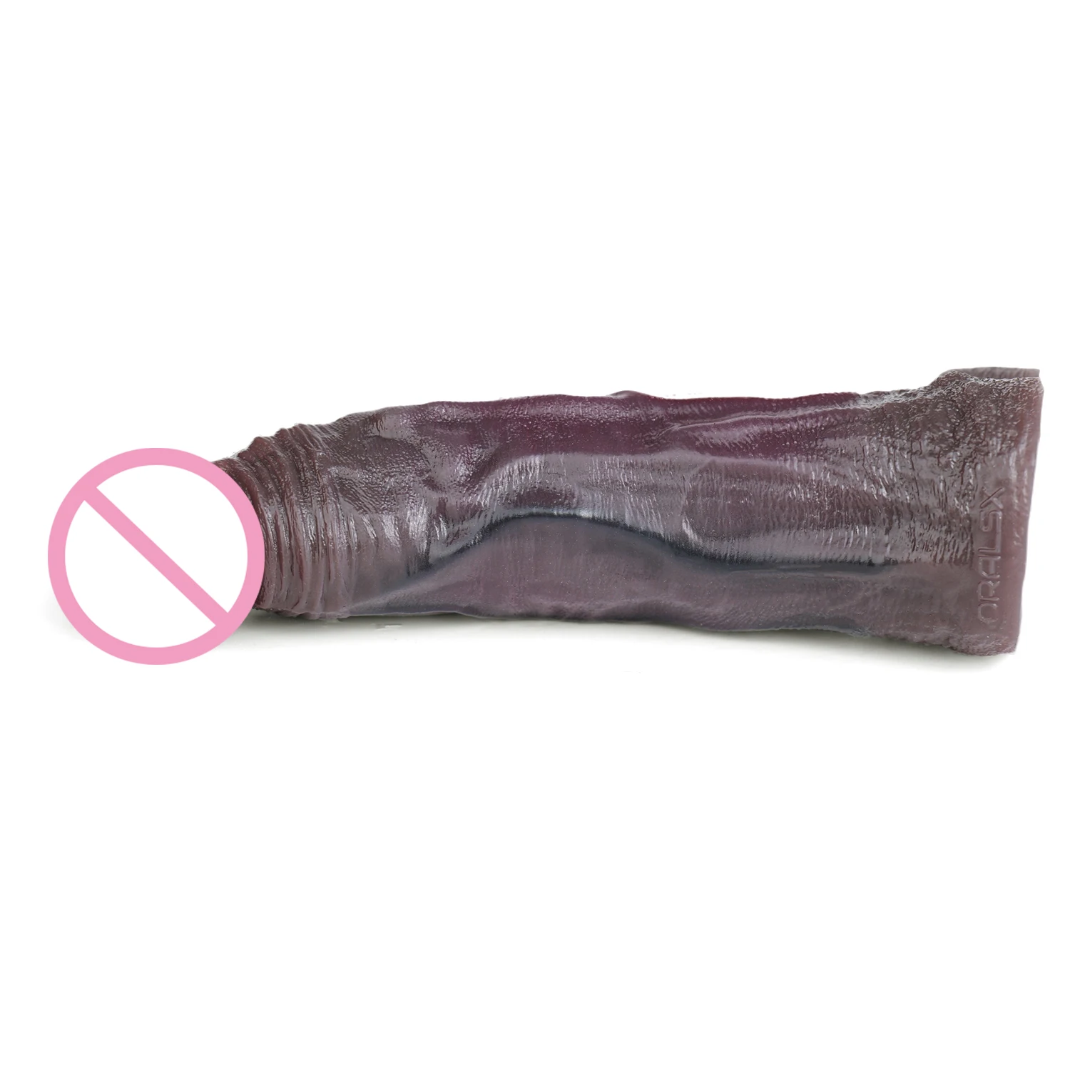 SXXY Ultra Soft Realistic Black Penis Sleeve Male Extender Lifelike Hollow Dildo  Body Safe Cock Enhancement Toy Intimate Goods view 5