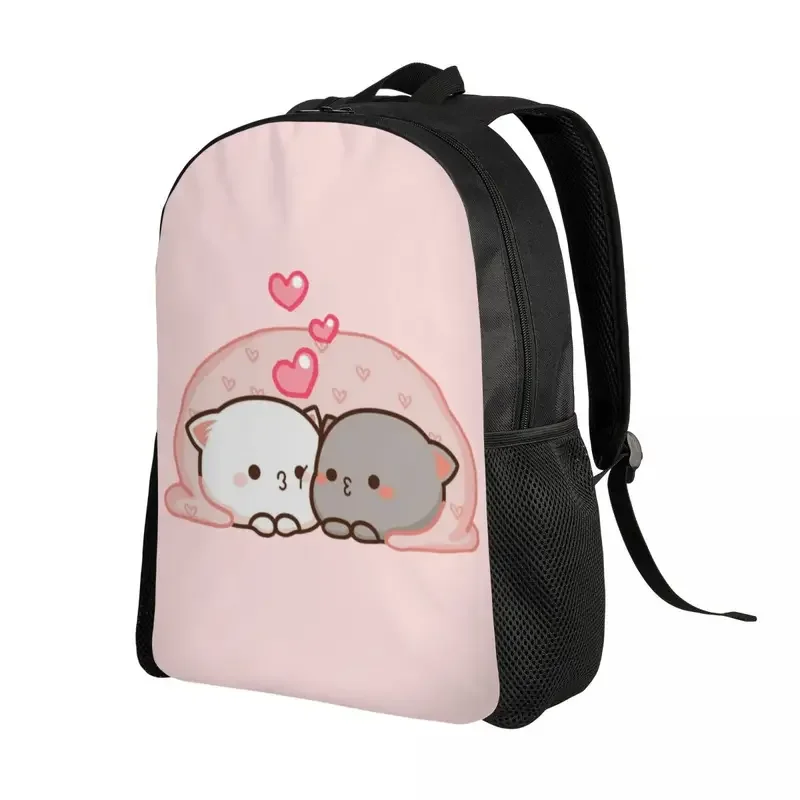 Customized Cute Mochi Cat Peach And Goma Love Kiss Backpack Women Men Fashion Bookbag for School College Bags