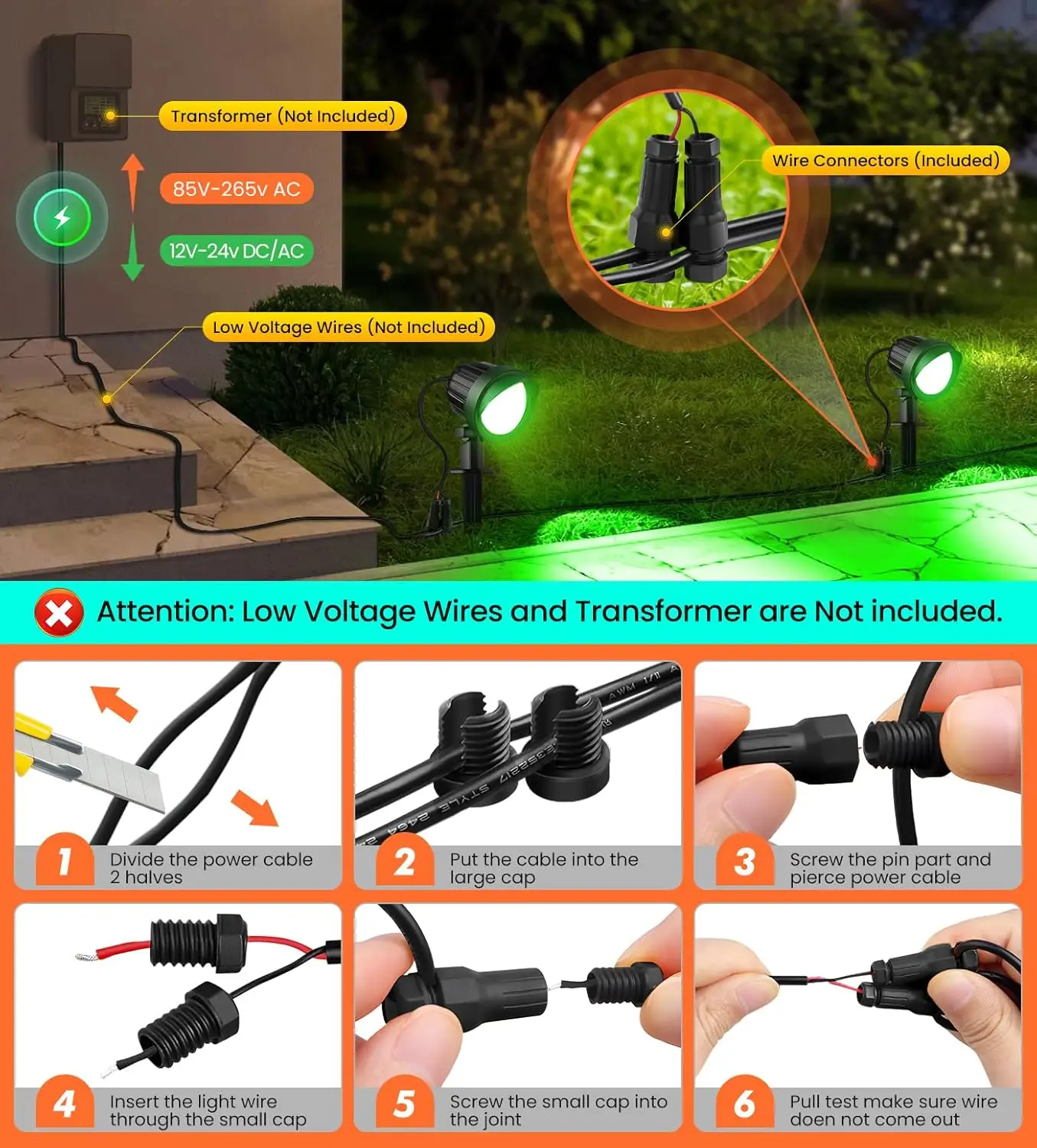15W RGB Landschapsverlichting 12V 24V Laagspanning Landschapsverlichting RGBW Kleurveranderende IP66 Waterdichte Buitenspotverlichting met