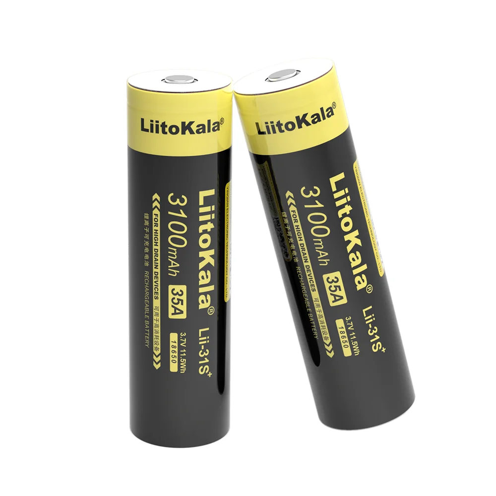 1-6PCS New LiitoKala Lii-31S 3.7V/4.2V 18650 Li-ion Battery 3100mA 35A Power Battery For High Drain Devices Flashlight