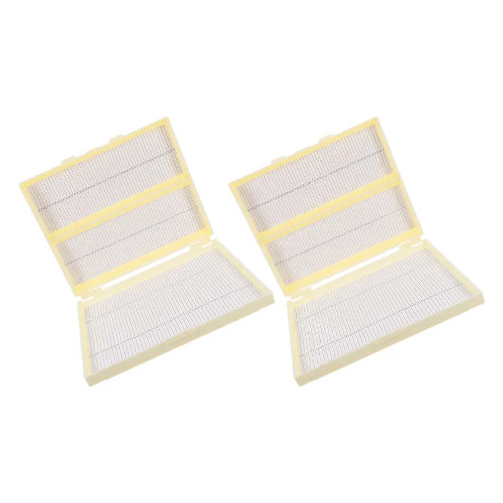

2pcs for Laboratory Microscope Storage Holder Blank Case Organizer Reusable Container Specimen Box High Quality